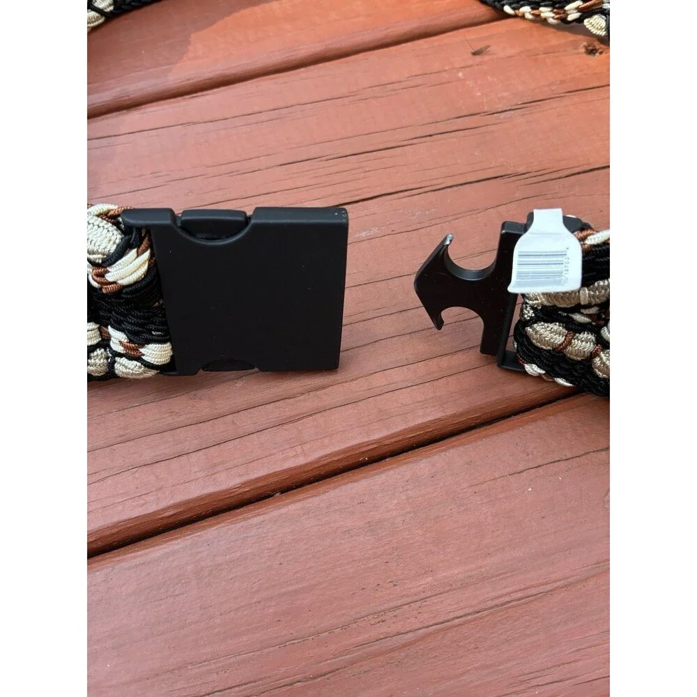 Dorothee Schumacher Black Cream Brown Braided Wide Belt Stretch | Made In Italy - Picture 5 of 5